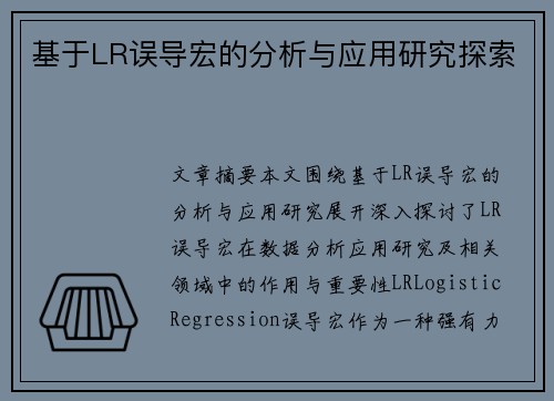 基于LR误导宏的分析与应用研究探索